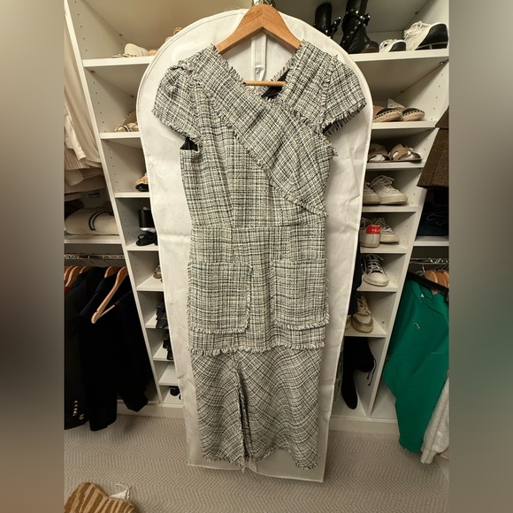 ME+EM Black and White Tweed Midi Dress - size 6 - Picture 4 of 13